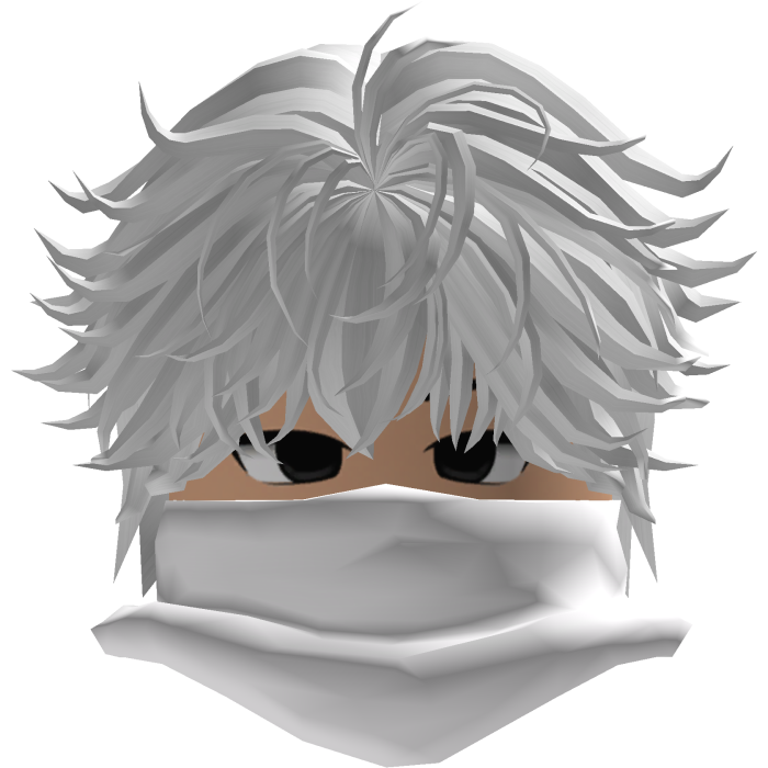 anime boy cute white hair face mask y2k tryhard