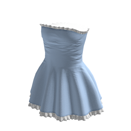Cute Blue Fit and Flare Dress thumbnail