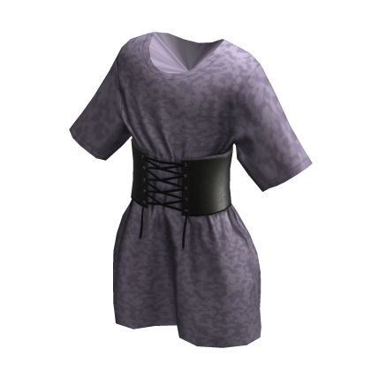 Corset Tied T-Shirt - Purple Camo thumbnail