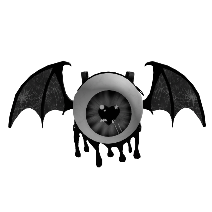 1.0 Black White Bat Eyeball Backpack Halloween 