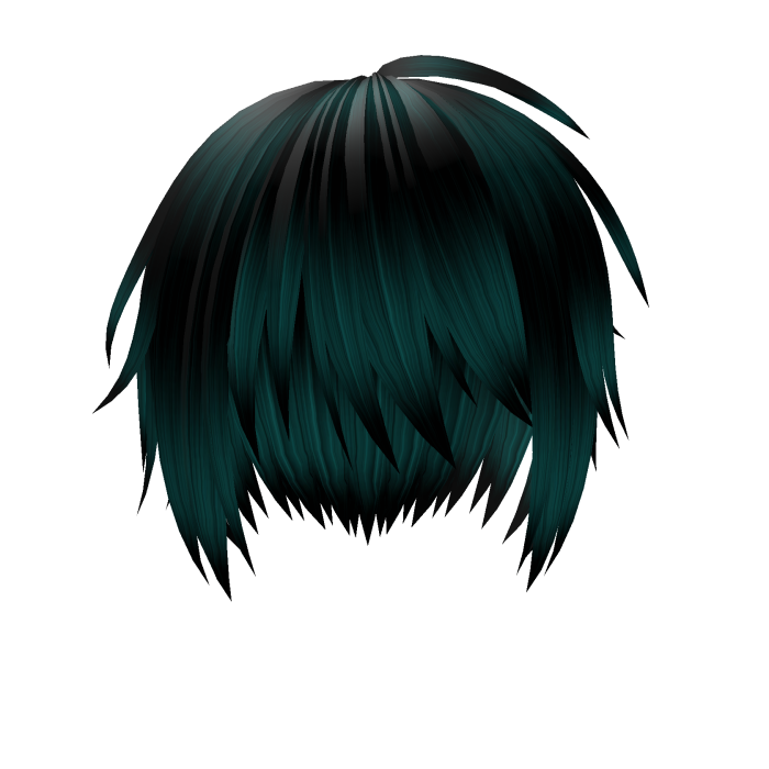 Green Emo Messy Shaggy Vkei Hair