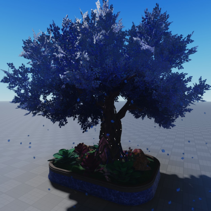 Large Blue Sakura Tree - Cherry Blossom Petal FX