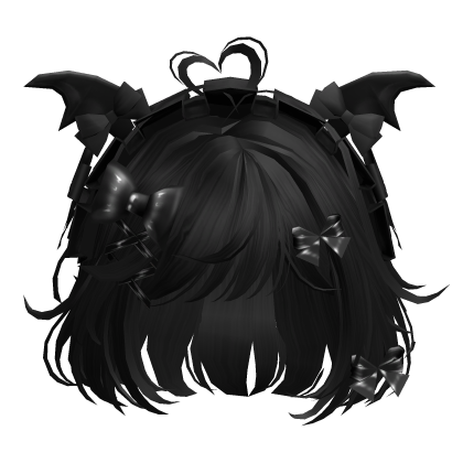 Goth Bob w/Maid Headband (Black)
