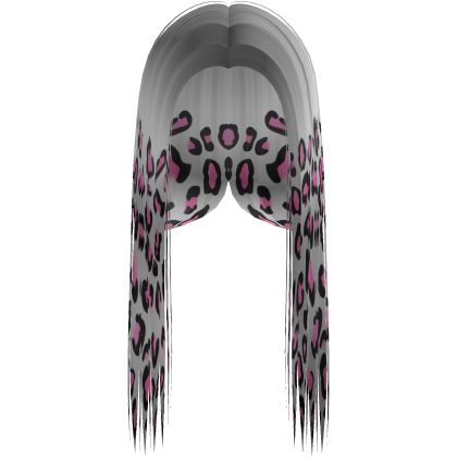 White Leopard Print Front-Swept Middle Part Hair