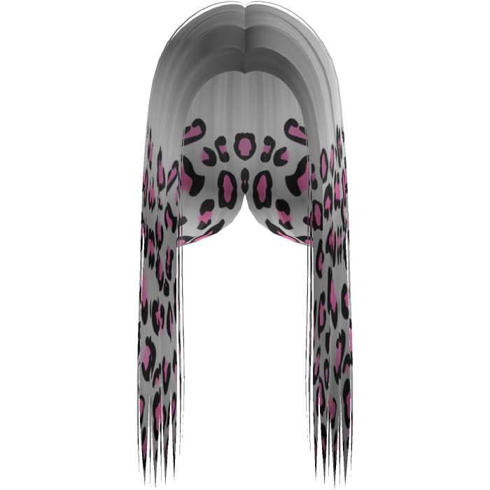 White Leopard Print Front-Swept Middle Part Hair