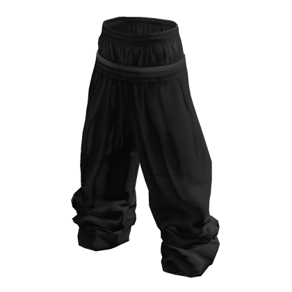 Essential Black Baggy Stacked Oversized Sweatpants
