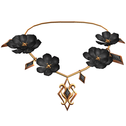 Enchanted whimsy Petal Necklace - Black/Gold Roblox item
