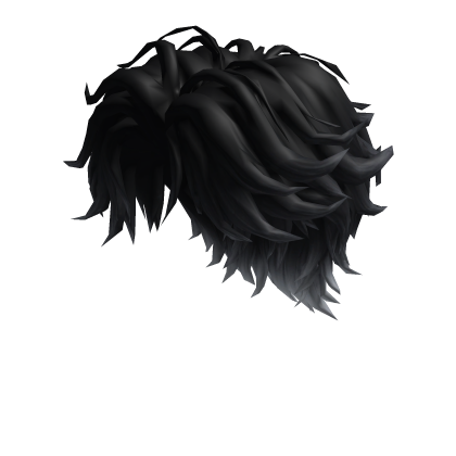 Messy black hair with loose bangs
