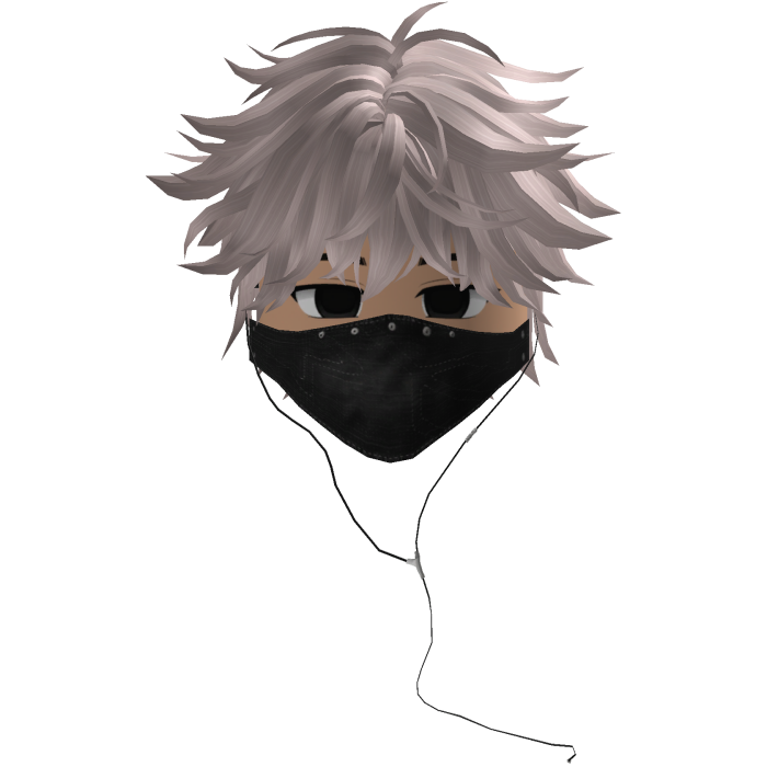Cute Emo Boy Headphones Mask Black Y2K ( gray )