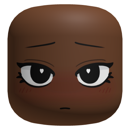 Cute Shy Blush Face - Dark Brown Roblox item