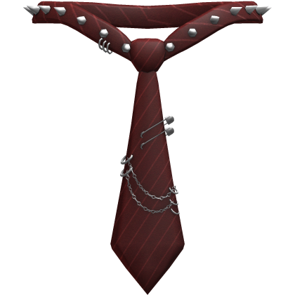 Red Striped Emo Chained Tie Roblox item