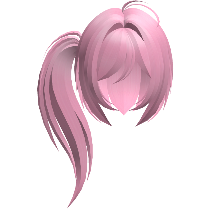 moe emo long fluffy side ponytail hot pink