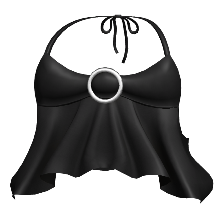 ☆ Black 2000's Flowy Halter Top