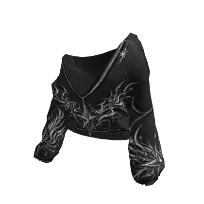 Black Y2K Baggy Zipper Sweater