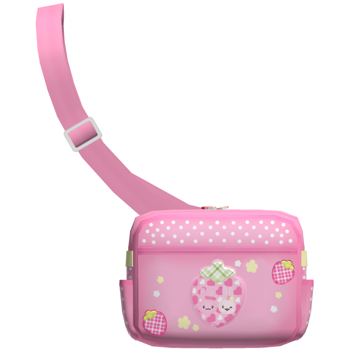  ♡ ꒰ pink bunny strawberry front bag ꒱ ♡