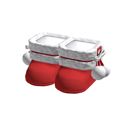 Christmas Fuzzy Boots Red thumbnail