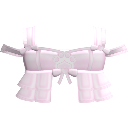 cutesy pink kawaii kitty paw ruffled flowy dress