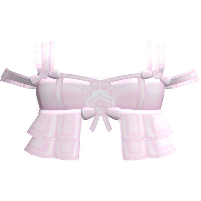 cutesy pink kawaii kitty paw ruffled flowy dress