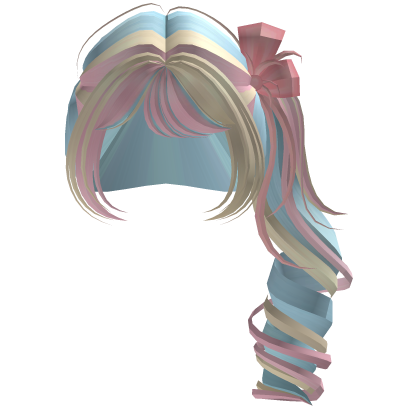 ♡ : cute a confetti curly softy hair w bow Roblox item