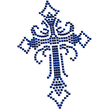 2000s rhinestone emo scene studded cross blue