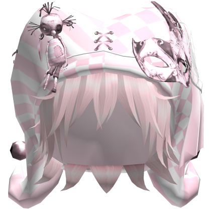 Pink Circus Jester Hat w Pink Hair Roblox item
