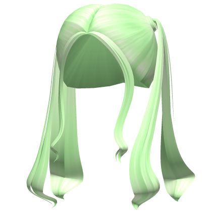 -',ৎ Green Over the Shoulder Preppy Pigtails