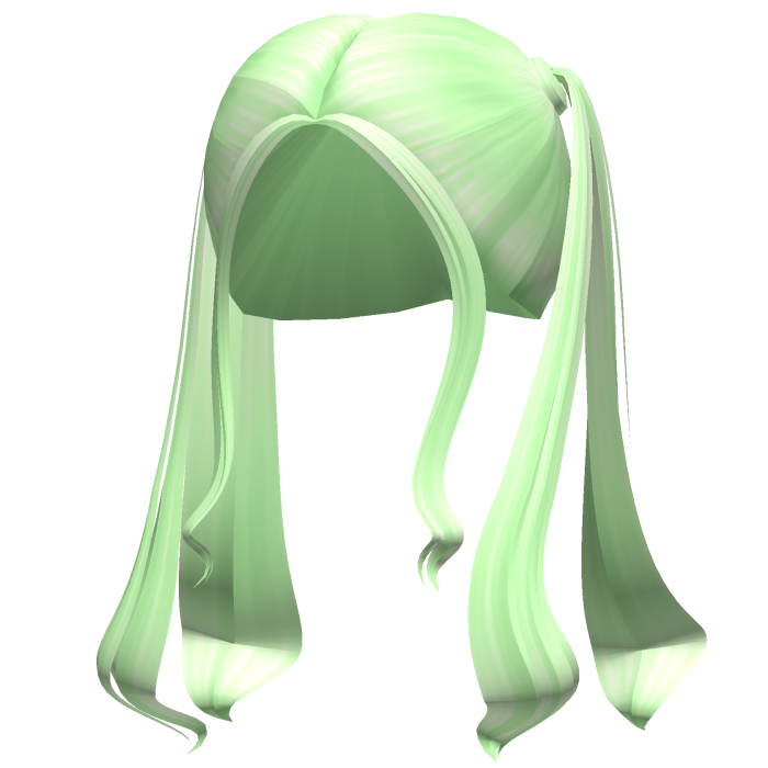 -',ৎ Green Over the Shoulder Preppy Pigtails