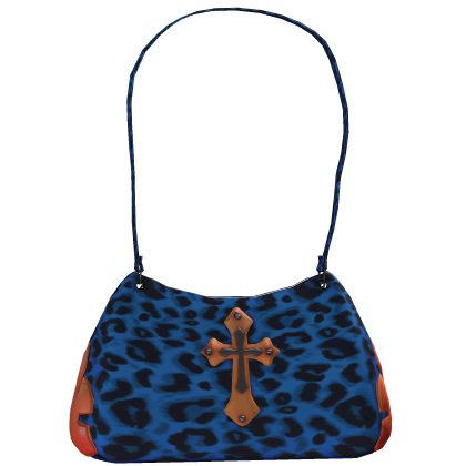 Blue Leopard And Orange Crossed Bag