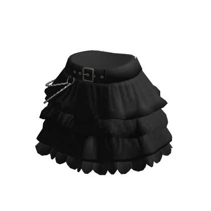 Gothic Layered Ruffle Mini Skirt with Belt