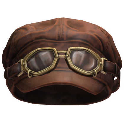 Brown Leather Aviator Hat with Goggles