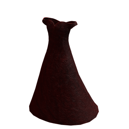 Dark Red Rose Flowers Gala Dress thumbnail