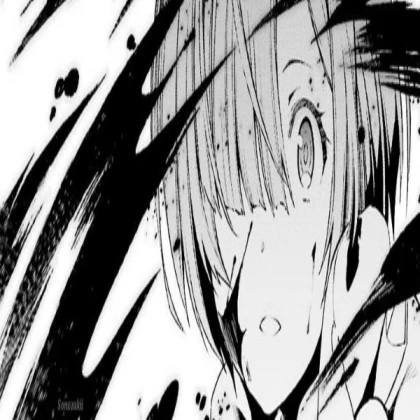 Monochrome manga close-up