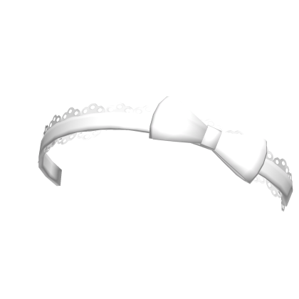 cute laced headband with bow in white ♡ Roblox item