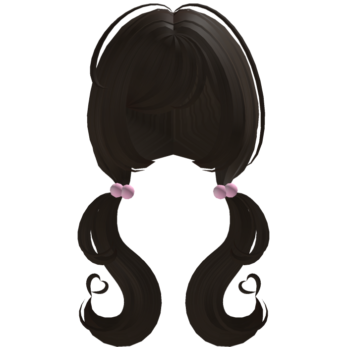 ♡ adorable heart moe pigtails in brown