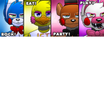 Freddy, Bonnie, Chica, Foxy. The Gang Is All Here!