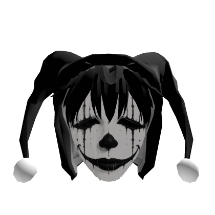 [Animated] Dark Emo Harlequin Mask Checker Hair Roblox item