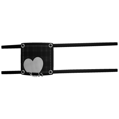 ♔white plaid heart eyepatch