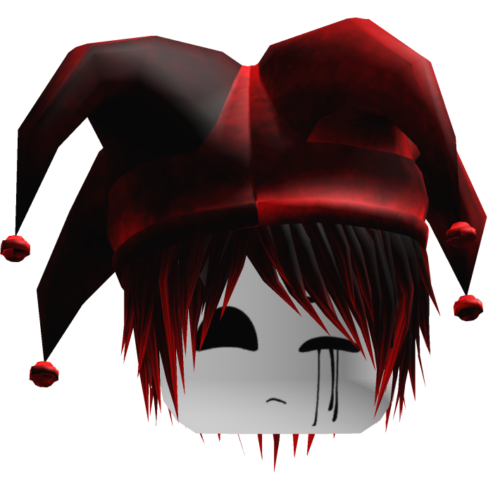 Vkei Red Jester Hair,Scary Face,Red Messy Hair