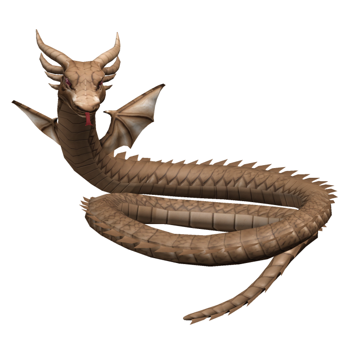Brown dragon wrapped around neck