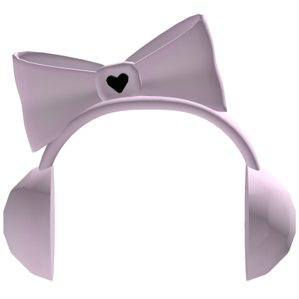 kawaii pink and black earmuffs w cute bow Roblox item