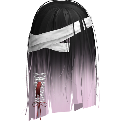 Creepy Black Pink Short Monster Hair Bandages