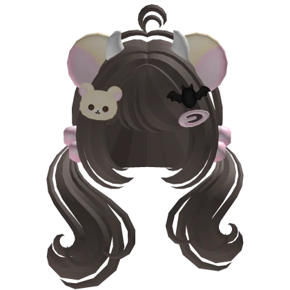 Cute Teddy Hair in Ash Brown Roblox item render