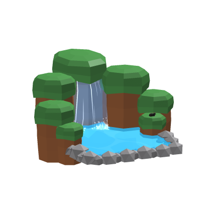 🔗  Low Poly Waterfall! River Stream Nature Lake