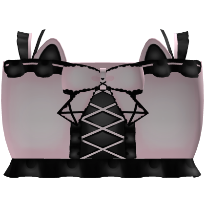 Cutesy Pink Noir Coquette Lace-Up Top
