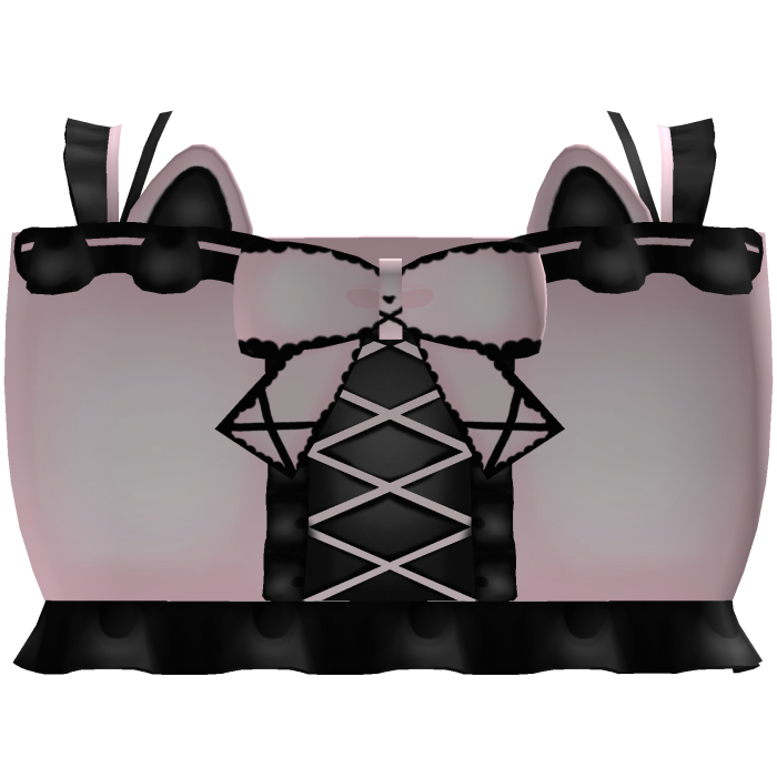 Cutesy Pink Noir Coquette Lace-Up Top