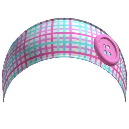 Purple & Pink Gyaru Plaid Button Headband