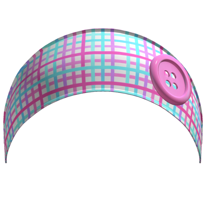 Purple & Pink Gyaru Plaid Button Headband