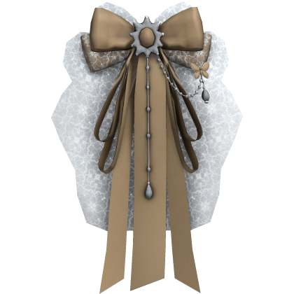 Beige Lace Bow Hair Clip