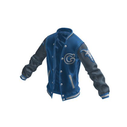College Jacket | Light Blue Bluish Silver