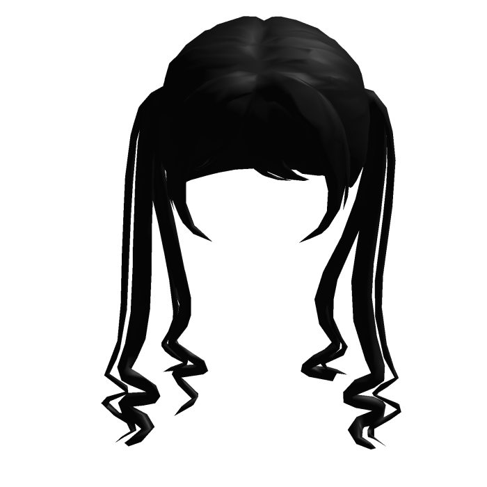 Messy Anime Pigtails with Blunt Bangs (black)